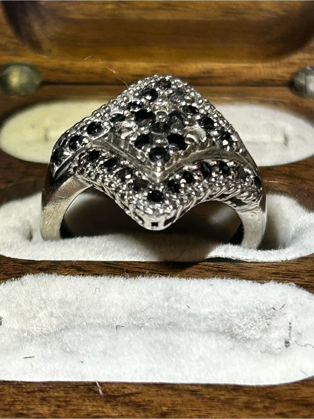 Black Diamonds set in 925 silver ring